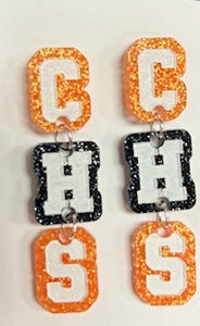 blk/org CHS earrings