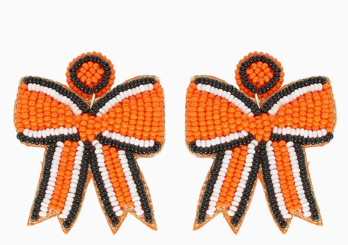Bow beaded earrings