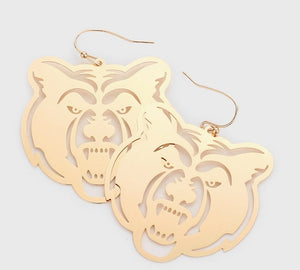 gold bear earrings