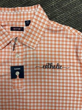 orange check polo