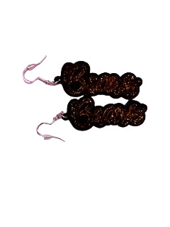 glitter bear earring