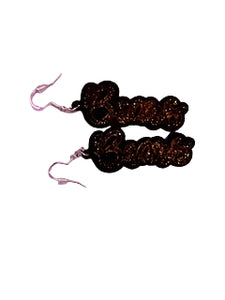 glitter bear earring
