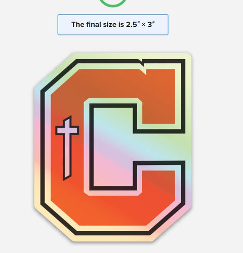 Holographic C sticker