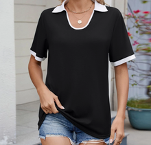 lapel contrast top
